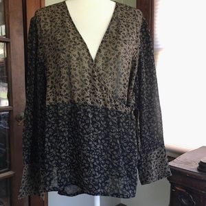 J Jill Floral Wrap Top